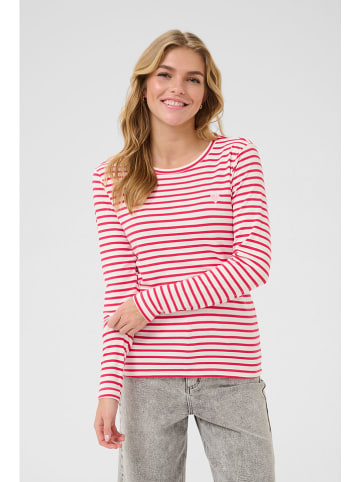 Kaffe Longsleeve "Liddy" in Pink/ Weiß