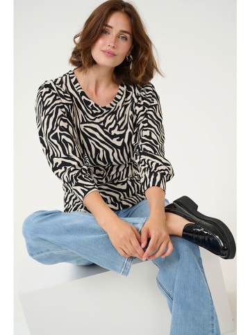 Kaffe Longsleeeve "Lvanna" in Schwarz/ Creme