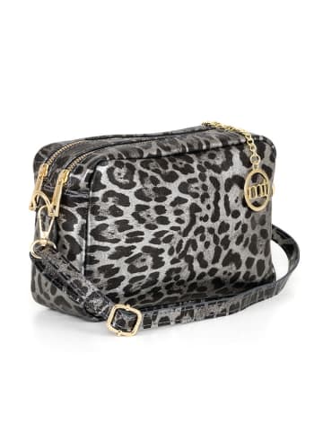 Mia Tomazzi Leren schoudertas "Caltanissetta" grijs