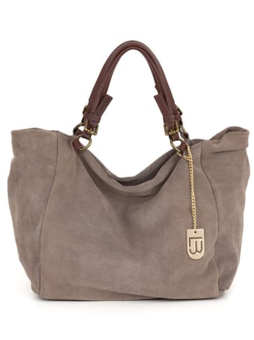 Lucca Baldi Leder-Shopper "Gimignano" in Taupe