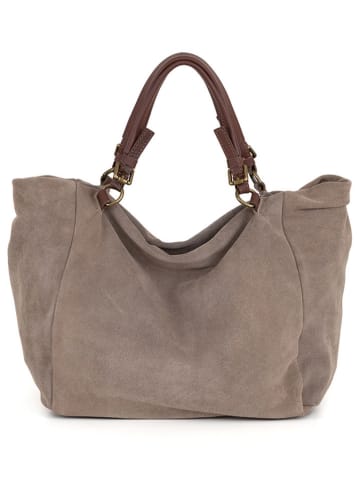 Lucca Baldi Leder-Shopper "Gimignano" in Taupe