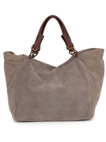 Lucca Baldi Leder-Shopper "Gimignano" in Taupe