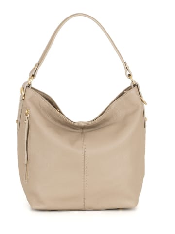 Lucca Baldi Leder-Schultertasche "Carrara" in Beige - (B)36 x (H)28 x (T)12 cm