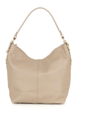 Lucca Baldi Leren schoudertas "Carrara" beige - (B)36 x (H)28 x (D)12 cm