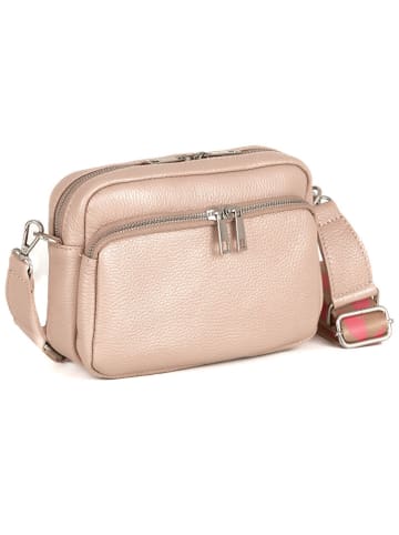 Lucca Baldi Leder-Umhängetasche "Feltre" in Beige - (B)19 x (H)15 x (T)7 cm
