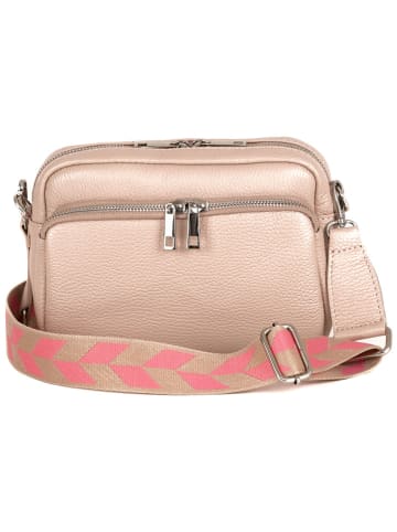 Lucca Baldi Leder-Umhängetasche "Feltre" in Beige - (B)19 x (H)15 x (T)7 cm