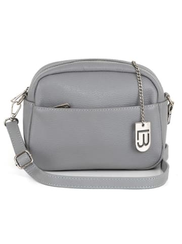 Lucca Baldi Leder-Umhängetasche "Cascina" in Grau - (B)22 x (H)18 x (T)9 cm