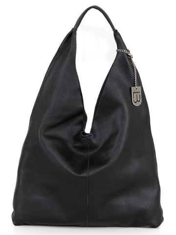 Lucca Baldi Leder-Shopper "Catanzaro" in Schwarz