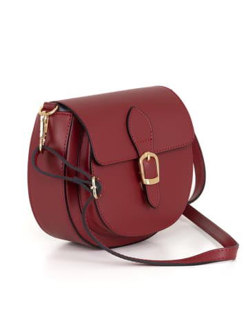 Lia Biassoni Leder-Umhängetasche "Accesa" in Bordeaux - (B)24 x (H)18 x (T)12 cm