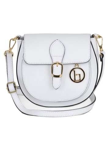 Lia Biassoni Leren schoudertas "Accesa" wit - (B)24 x (H)18 x (D)12 cm