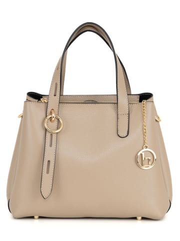 Lia Biassoni Leder-Henkeltasche "Verney" in Beige - (B)28 x (H)21 x (T)12 cm