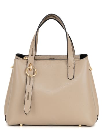 Lia Biassoni Leder-Henkeltasche "Verney" in Beige - (B)28 x (H)21 x (T)12 cm