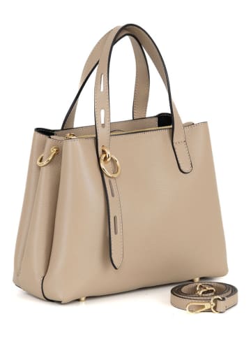 Lia Biassoni Leder-Henkeltasche "Verney" in Beige - (B)28 x (H)21 x (T)12 cm