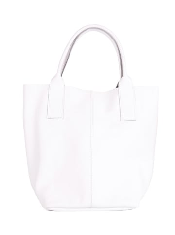 Pia Sassi Leder-Schultertasche "Monte Cimone" in Weiß - (B)25 x (H)38 x (T)17 cm