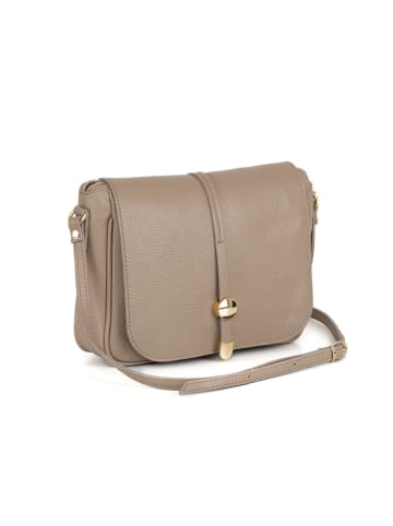 Pia Sassi Leder-Umhängetasche "Monte Avella"  in Beige - (B)25 x (H)23 x (T)7 cm