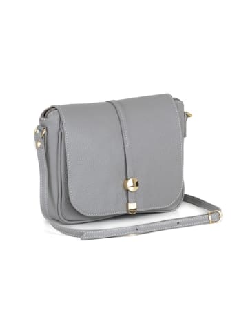 Pia Sassi Leder-Umhängetasche "Monte Avella"  in Grau - (B)25 x (H)23 x (T)7 cm