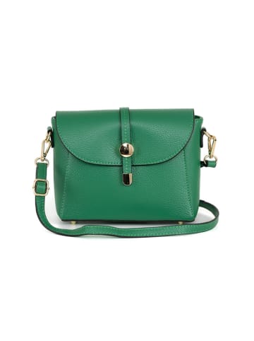 Pia Sassi Leder-Umhängetasche "La Marmora" in Grün - (B)25 x (H)19 x (T)8 cm