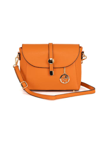 Pia Sassi Leder-Umhängetasche "La Marmora" in Orange - (B)25 x (H)19 x (T)8 cm