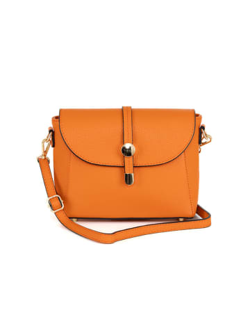 Pia Sassi Leder-Umhängetasche "La Marmora" in Orange - (B)25 x (H)19 x (T)8 cm