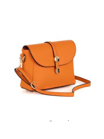 Pia Sassi Leder-Umhängetasche "La Marmora" in Orange - (B)25 x (H)19 x (T)8 cm