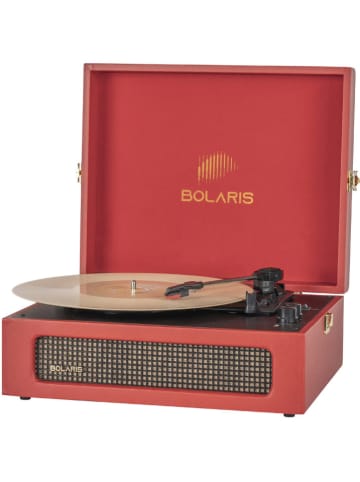 Bolaris Plattenspieler in Rot - (B)36,2 x (H)14 x (T)29,6 cm