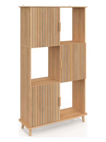 IDOMYA Essentials Bücherregal "Faustine" in Hellbraun - (B)80 x (H)143 x (T)30 cm