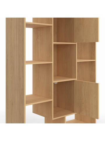 IDOMYA Essentials Boekenkast "Faustine" lichtbruin - (B)90 x (H)143 x (D)30 cm