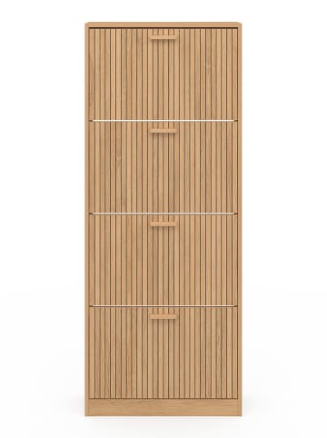 IDOMYA Essentials Schuhschrank "Faustine" in Hellbraun - (B)60 x (H)150 x (T)24 cm