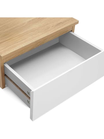 IDOMYA Essentials 2er-Set: Nachttische "Tom" in Hellbraun/ Weiß - (B)40 x (H)18 x (T)30 cm
