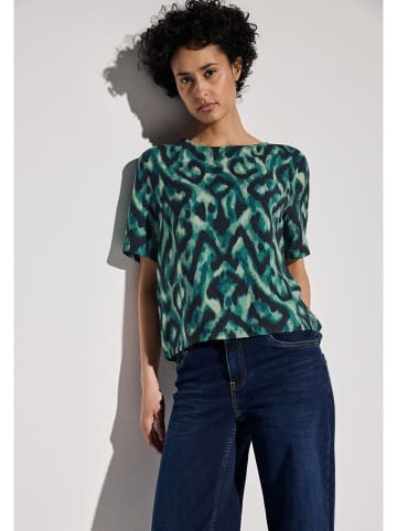 Street One Bluse in Beige/ Grün
