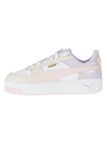 Puma Leder-Sneakers "Carina" in Weiß/ Lila/ Rosa