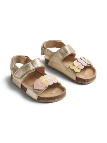 Wheat Leren sandalen "Clara" goudkleurig