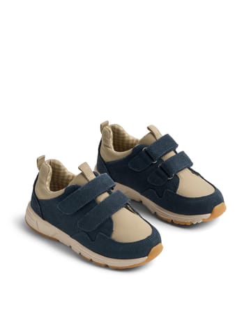 Wheat Leder-Sneakers "Toney" in Beige/ Dunkelblau