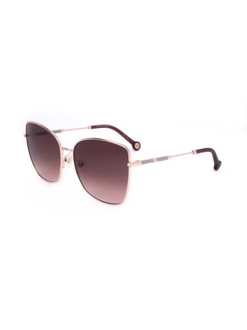 Carolina Herrera Damen-Sonnenbrille in Gold/ Hellbraun-Rosa