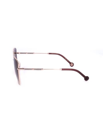 Carolina Herrera Damskie okulary przeciwsłoneczne w kolorze złoto-jasnobrązowo-jasnoróżowym