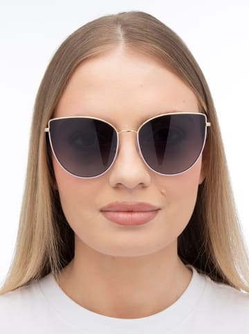 Carolina Herrera Damskie okulary przeciwsłoneczne w kolorze złoto-fioletowo-niebieskim