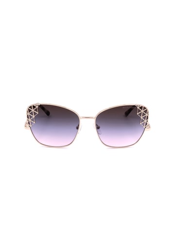 GUESS by MARCIANO Damskie okulary przeciwsłoneczne w kolorze złoto-jasnoróżowo-fioletowym