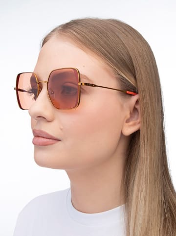 Karl Lagerfeld Damskie okulary przeciwsłoneczne w kolorze pomarańczowym