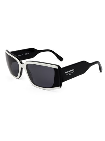 Karl Lagerfeld Okulary przeciwsłoneczne unisex w kolorze czarno-biało-szarym