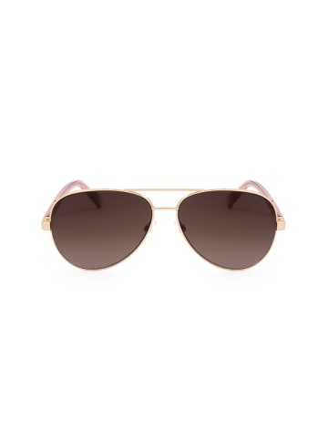 Tommy Hilfiger Unisex-Sonnenbrille in Gold/ Braun