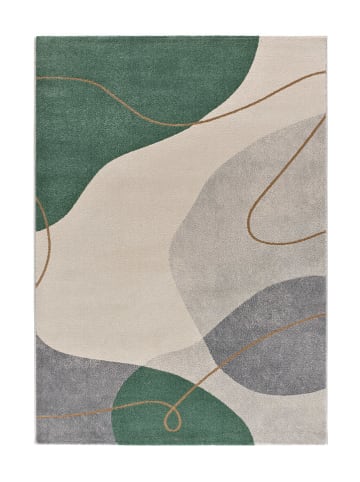 Atticgo Kurzflor-Teppich "Edesa" in Creme/ Grau/ Grün