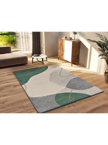 Atticgo Kurzflor-Teppich "Edesa" in Creme/ Grau/ Grün