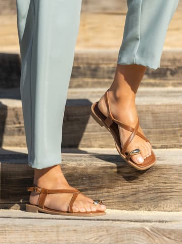 Bellucci Zehensandalen in Hellbraun