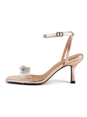 loft37 Leder-Sandaletten in Gold
