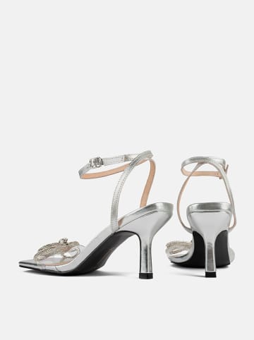 loft37 Leder-Sandaletten "At the Disco" in Silber