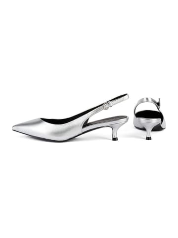 loft37 Leren pumps "Elegance Essence" zilverkleurig