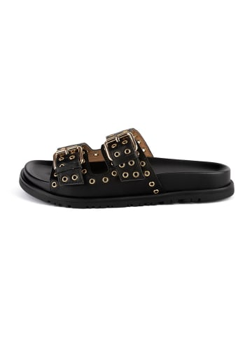 loft37 Leder-Pantoletten "Magnetic Electric" in Schwarz