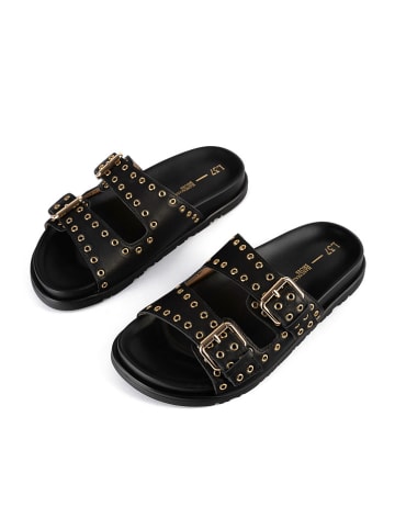 loft37 Leren slippers "Magnetic Electric" zwart