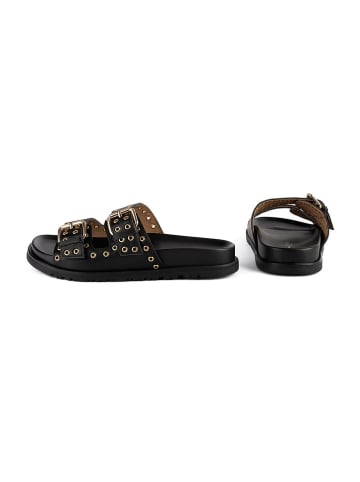 loft37 Leren slippers "Magnetic Electric" zwart