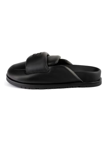 loft37 Leder-Clogs in Schwarz